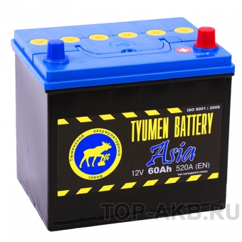 Аккумулятор автомобильный Tyumen Battery Asia 60 Ач обр. пол. 550A (232x173x225)