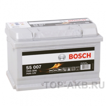 Аккумулятор автомобильный Bosch S5 007 74R 750A 278x175x175