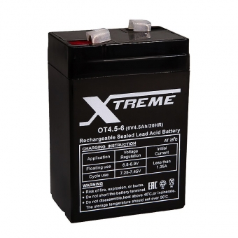 Аккумуляторная батарея Xtreme VRLA 6V 4.5 Ah (OT4.5-6) 70x48x100