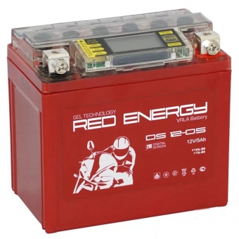 Red Energy DS 1205, 12V 5Ah 85А (114x70x106) YTX5L-BS, YTZ7S, YT5L-BS